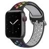 Bracelet en Silicone souple, double couleur, pour Apple watch iWatch série 6 2 3 4 5, 38MM 42MM 40MM 44MM