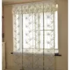 모란 꽃 수 놓은 패턴 Tulle 커튼, 깎아 지른 커튼 창 커튼 침실 거실 창 트리트먼트 장식 Y200421