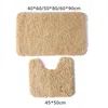 White Bathroom Bath Mat Set Anti-skid Toilet Rugs U-Shape Rectangle Floor Carpets For Bathtub Side Entrance Doormat Shower Room 211130