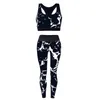 Primavera New Mulheres Tracksuits Europeu e Americana Mulheres Slim Impressão Esportes Yoga Terno