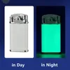 New Windproof Luminous Torch Lighters Jet Metal Gas Butane Inflatable Lighter Creative Rocker Arm Cigar Cigarette Lighter Gift Smoking Accessories Gadgets