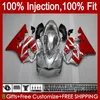 OEM BODY FÖR HONDA CBR600F4I F4 I CBR600FS 01-03 Bodywork A6NO.9 CBR 600F4I 600 F4I FS CC 2001 2002 2003 CBR600 F4I 600CC 01 02 03 Injektionsform Fairing Red Silveryy