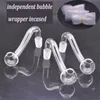 10pcs Bent Glass Oil Burner Pipe Tobacco Transparent Bowl Hookahs Adapter Bong Pipes 10mm 14mm 18mm Male Female Smoking Accessories for Dab Rig Bong