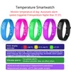 Braccialetti intelligenti per la temperatura corporea V9 Bracciale Monitor Termometri Allarme a vibrazione Orologio Smartband Fitness Banda impermeabile Bluetooth Migliore qualità