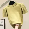 Printemps tricoté Tops femmes manches courtes T-shirt mode coréenne automne tricot pulls T-shirt t-shirt femme t-shirt tricots 210317