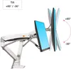 Dual Monitor Desk Mount Stand Full Motion Swivel Computer Monitor Arm Gas Spring fits 2 Screens up to 32'' 19.8lbs Each Monitor White