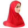 Lindas mulheres adultos hijab dois camadas líquidas tecido muçulmano hijab com grânulos lenço islâmico cabeça envolva a oração plena capa