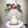 Alzata per torta Colore oro Piccola decorazione per feste pentagonale in metallo Arco Centrotavola per matrimoni in stile nuovo per eventi