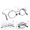 Óculos de sol SightToo Dobring Reading Glasses Men Mulheres AntiBlue Ray Presbiopic Especial óculos Metal Hexagon Frame com case6680753