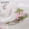 Yiticumeng Robes florales Femme Summer Big Bow Mini surdimension Puff Sleeve haute manche courte mode robe douce 210601