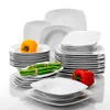 Malacasa-serie Julia 36-Stuk Porselein Diner Set Diner Soep Dessert Plates Set voor 12 personen 210706