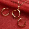 Etiopiska Smycken Set Guldfärg Afrikansk PNG Bridal Bröllop Arab Hängsmycke Halsband Örhängen för Kvinnor