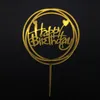 10ピースお誕生日おめでとうございますケーキトッパーアクリルレターケーキトッパーパーティー用品ブラックケーキの装飾男の子20220122 Q2
