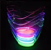 Party Decoration 8L Bar Led Ice Buckets Acrylic Luminous Barrel Uppladdningsbar Byte Bucket Champagne Ölplast