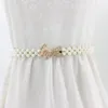 Belts 2021 Pearl Chain Belt Female Girls Dress Crystal Strap Elegant Women Waist Elastic Buckle