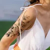 Skiss blomma tatuering klistermärke sommar strand dekor fake svart färg vattentät tillfällig bröllop kroppsmakeup rosa fjäril peony för kvinna ärr täcke papper