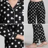 NHKDSASA Marque Pyjama Ensemble Pour Femmes Vêtements De Nuit À Manches Longues Pyjama Pantalon Costume Impression De Mode 2 Pièces Doux Chemise De Nuit 210809