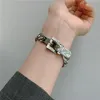 Lien, chaîne Punk Bracelet pour femmes filles creux métal boucle de ceinture bijoux de mode Harajuku couleur argent 90 s cadeaux de fête