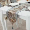 Blå europeisk stil bord löpare camino de mesa weding dekoration s hem tillbehör 210628