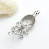 Skalle Skelett Charm Pendant Love Wish Pearl Present 925 Sterling Silver Skull Cage Pendant 5 stycken