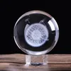 Articles de nouveauté 60mm / 80mm Boule de pissenlit miniature en cristal 3D Laser gravé en verre Artisanat Sphère Décoration de la maison Ornement Cadeau d'anniversaire Feng Sh