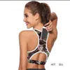 Sujetador deportivo para mujer con bolsillo para teléfono estampado Yoga Top Fitness ropa para correr Haut Femme acolchado gimnasio sujetadores inalámbricos