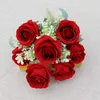 Matrimonio Romantico Bouquet di rose Sposa Damigella d'onore da sposa Fiori artificiali San Valentino Festa di nozze Decorazione floreale per la casa