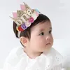 Party Hats Baby Princess Tiara Crown Girlskids Birthday Hat Sparkle 1 2 3 Jaarnummer Practiestijl met kunstmatige Rose Special