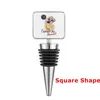 Sublimatie Wijnfles Stoppers Bar DIY Wit Lege Plug Mutiple Vormen Hart Ronde Square Bloem Zeshoek Creative Gift Zinklegering Cork A12