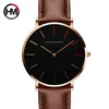 Drop Japan Ruch Kwarcowy Uhren Dame Kreatywne Kobiety Zegarek Zegar Luksusowe Czarne Skórzane Panie Watch Reloj Mujer 36mm 210527