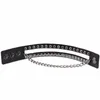 Braccialetti con ciondoli 2021 Moda multistrato Rock Spikes Catene per rivetti Punk gotico Bracciale largo in pelle Bracciale rigido per donna Uomo Jewe229t