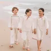 Li* Kinder Mädchen Langarm Schlafkleid Beatoful Vintage Kinder Pyjama Sets weiche und hochwertige Baumwoll-Heimkleidung 210619