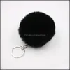 Keychains Fashion Accessories Mti Color 8Cm Rabbit Fur Ball Keychain Pom Plush Car Handbag Key Ring Pendant Chain Rings Drop Delivery 2021 D