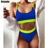 Riseado Push Up Bikini Hohe Taille Bademode Damen Badeanzug Gerippt Sexy Set Patchwork Brasilianischen Biquini Sommer 210621