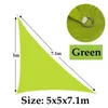 Voile d'ombrage triangulaire jaune et vert, taux d'ombrage Oxford, tissu en polyester imperméable à 95%, auvent de tonnelle de jardin rafraîchissant Anti-UV pour l'extérieur