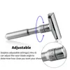 MINGSHI Full Zinc Alloy Safety Razor For Men Adjustable 1-6 Files Close Shaving Classic Double Edge Razors242t