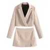 Ensemble deux pièces femmes costumes recadrée Blazer et Mini jupe élégant haute couture Chic dame 2 pièces ensemble femmes blazer ensemble 210730