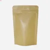 25ピース/ロット18×30センチの食品湿気防湿貯蔵袋の再包まれたジップの閉鎖クラフト紙のヒートシール可能なジップロックマイラーポーチクエット