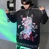 Erkek Hoodies Erkek Sweatshirts 2022 Kış Anime Manga Seksi Kız Baskı Punk Mavi Hoodie Erkekler Harajuku Sweatshirt Japonya Stil Kadınlar