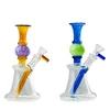 Newest Ball Shape Heady Glass Bongs Straight Perc Oil Dab Rigs N Holes Percolator 7 Inch 14mm Mini Small Water Pipes With Bowl