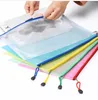 2018 Nya 5 färger A4 / A5 PVC Förvaringsväska Skolkontor Genomskinlig Loose Sheet Notebook Zipper Självförseglingsfilhållare Kreativa gåvor