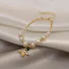 Link Chain 2022 Barock sötvatten Pearl Armband Retro Chic Little Bee Jewelry Personlighet Kvinnor Present Fawn22
