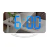 Digital Alarm Clock Automatic Dimming Table Touch Sze 2 USB Output Charge Wall Mirror Electronic LED s 220311