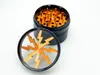 흡연 세트 번개 투명한 오픈 스카이 라이트 직경 63mm 4 층 알루미늄 합금 연기 연마 분쇄기 담배 분쇄기