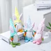 Poupée de lapin Gnome sans visage de pâques, faite à la main, réutilisable, décoration de maison, sans visage, vieil homme, ornements de printemps suspendus, cadeau pour enfants