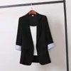 Women's Blazer Mid-length Oversized 4XL Casual Jacket Korean Version Fashion Cotton and Linen Ladies Suits Office Elegant Coat X0721