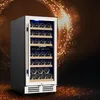 US STOCK 30 Bottles/15 Inch Dual Zone Wine Cooler Refrigerator Built-in or Freestanding, Independent Temperature Control Wine Fridge a18
