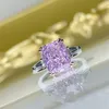 Alianças de casamento DODO rosa para mulheres retângulo brilhante zircônia cúbica promessa noivado senhoras joias de luxo anillos mujer DD515