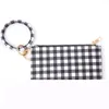 Leopard Drukuj PU Leather Tassel Bransoletka Podwójna Warstwa Damska Brelok Keychain Karty Torba Rra11938