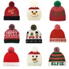 Winter Woven Label Leather Patch High Quality Pom Jacquard Knit Hats Embroidered Embroidery Christmas Beanie Custom